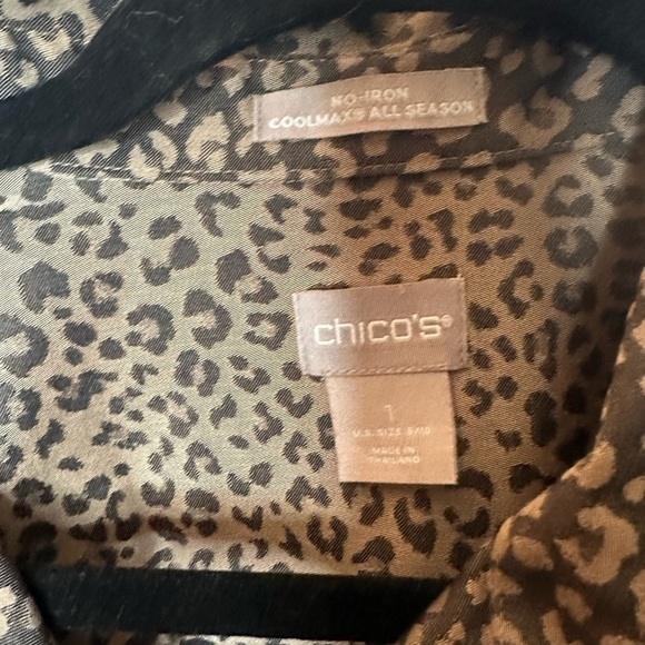 Chicos no iron cool max all season cheetah print button down top size 1 - Picture 2 of 2